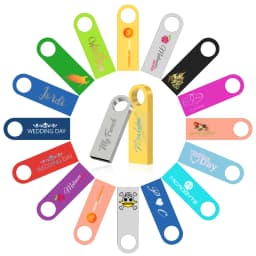 Free Custom Logo USB Flash Drive Pen Drive 8GB 16GB 32GB 64GB 128GB Metal Pendrive Card Memory Stick Drives U Disk with Key Ring