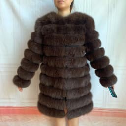 NEW 4in1 Real Fox Fur Long Coat Winter Coat for Women Jackets Vest Winter Outerwear Women Fox Fur Coat High Quality Fur Clothes
