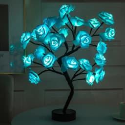 LED Rose Flower Table Lamp USB Christmas Tree Fairy Lights Night Lights Home Party Wedding Bedroom Decoration Mother's Day Gift