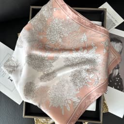 Imitation Silk Red Print Square Scarf For Women, Bandana Spring/Summer Luxury Scarf,Hair Head Band For Dressing Up Your Look