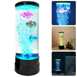 Touch Control LED Fish Bubble Lamp Multi Color Changing Simulated Aquarium Night Light USB Powered Home Desk Bedroom Decor