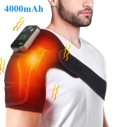 Electric Heating Shoulder Massager Vibration Cordless Massage Belt Pad Hot Compress