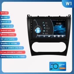 9" Hizpo 2Din Android Auto Car Radio for Mercedes Benz C-Class CLK W203 W209 S203 A209 W168 GPS DSP 4G CarPlay Snapdragon 6115