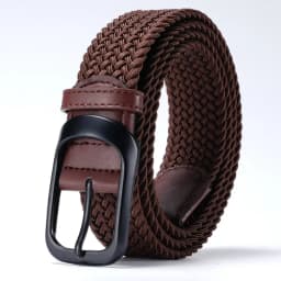 3.4cm Width Man Nylon Belt Elastic Belt Man Stretch Casual Sport Metal Pin Buckle Golf Belt Black Coffee Blue 105 115 125cm
