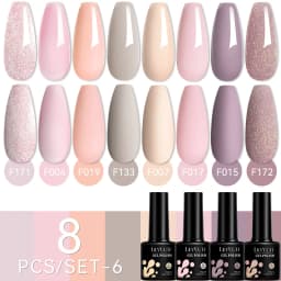 LILYCUTE 12PCs 7ml Nude Brown Red Nail Gel Polish Set Semi Permanent UV Gel For Nail Art Manicure Soak Off Gel Nail Polish Kit