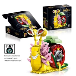 Den Den Mushi Phone Charm Building Blocks MOC One Snail 3D Model DIY Mini Brick Piece Figure Toys For Kid Christams Gift