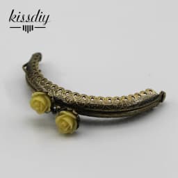 KISSDIY 10pcs 8.5CM Rose Head Pattern Purse Frame Antique Bronze Semi-Circle Shape Bag Kiss Clasp Lace Metal DIY Bag Accessories