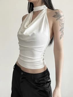 Solid Color Simple Casual All-match Cool Confident Sexy Beautiful High Street Summer Travel Women's Thin Halter Vest