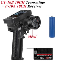 HotRC CT10B 10CH Channel Transmitter CT-10B 2.4G Remote Control 18650 Battery F-10A F-01A 6/8/10CH Gyro Receiver for RC Car Boat