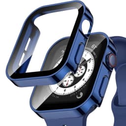 Glass+Case For Apple Watch 7 8 45mm 41mm 49mm 44mm 40mm Straight Edge Screen Protector Cover Case iWatch 4 5 SE 6 7 8 Ultra 49mm