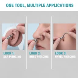 1Pcs Stainless Steel Piercing Tool Body Jewelry Tool Piercing Receiving Tube Accepts Needles Needle Receiving Tube