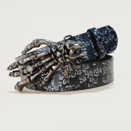 Luxury Designer Gothic Punk Belt for Men And Women Cross Buckle plus Size Silver Flora Black Waistband for Jeans Skirt Dress