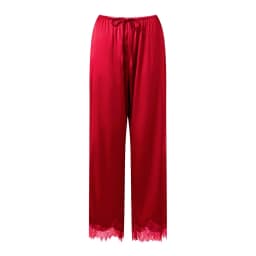 Women's Loose Pants Solid Color Elastic Waist Lace Patchwork Wide Leg Pants Casual Lounge Trousers New