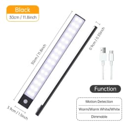 10/20/30/40/50CM Under Cabinet Led Light Sensor Movement Rechargeable Wireless Led Lamp Night Light Cupboard Bedroom Wardrobe