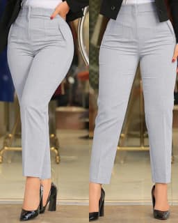 Fashion Solid Slim Trousers Elegant Office Lady High Waist Pocket Nine Point Pants 2025 Autumn New Casual Women Clothing