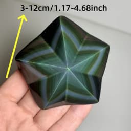 1pc Rainbow Obsidian Five-Pointed Star Carving - Deep Purple to Black Gradient, Polished Natural Stone Decor for Home, Office