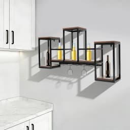 Metal Wine Bottle Holder Wall Mounted Metal Bar Wine Rack Restaurant Bottle Storage Display Holder Shelf