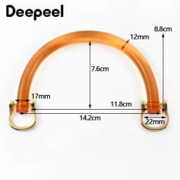 1/2/4Sets Acrylic D Shape Bag Handle with Two Metal Buckle Transparent Resin Wristband Handbag Decor Ring Frame Bags Part