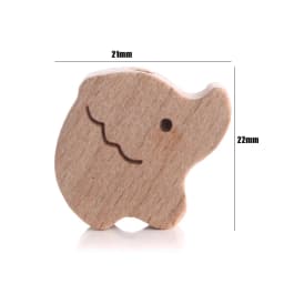 10Pcs Beech Beads Heart Butterfly Rainbow Elephant Flower Animal Wooden Beads for Bbay Chew Teether Beads Pacifier Clips Chain