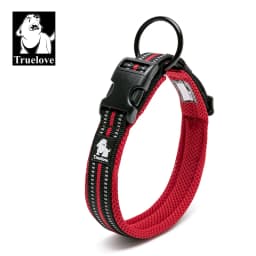 Truelove Adjustable Mesh Padded Pet Collar Bright Reflective Nylon Dog Collar Durable Heavy Duty for All Breed Weather TLC5011