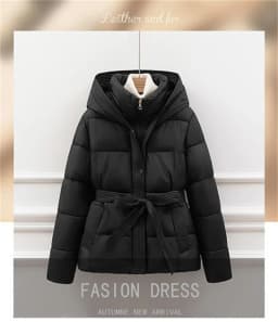 European Double-layer Collar Down Cotton Jacket Women Winter 2025 New Fashionable Lamb Wool Warm Sports And Casual Slim Jacket