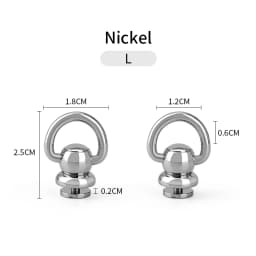 WUTA Round Head Swivel Rivet Leather Rivet with Pull Ring Leather Craft Screw Rivets Metal Handmade DIY Leather Crafts Accessory