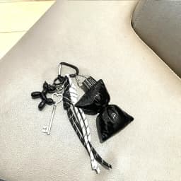 Sweet Quilted Leather Bow Keychain Organizer Cute Mini Bag Charm for Girls Sweet Korean Bow Key Holder with Pendant