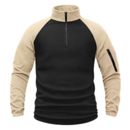 Men's Polar Fleece Quarter Pullover Sweatshirt Long Sleeve Military Jackets Hiking Camping Fishing Climbing Tactical Clothing