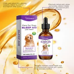 YEGBONG 60ml Dog Sleep Support Drops with Herbal Nighttime Formula Vet Recommended Calming Care for Canine Anxiety Nighttime