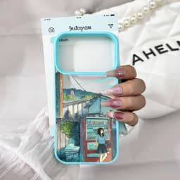 Japan Anime Cherry Blossom Mountain Landscape Phone Case For iPhone 17Pro 17 Pro max 17Air Scenery Print Clear Hard Cover Shell