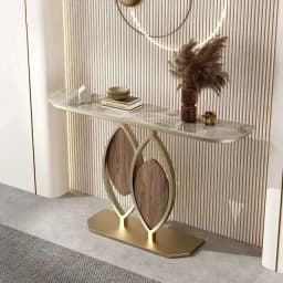 Luxury Slate Creative Console Tables Hallway Entrance Table for Italian Living Room Furniture Wall Semi-circular Porch Cabinet L