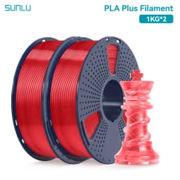 SUNLU 2Roll PLA Plus/Clear Filament 1.75mm +/- 0.02 mm 1kg Spool (2.2lbs) Neatly Arranged No Knot Filament Fit Most FDM Printer