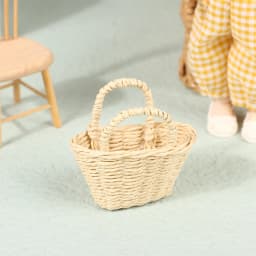 High Quality Mini Cute Dollhouse Rattan Frame Hand-woven Basket Cute Toys Dolls Miniature Decoration