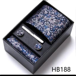 Top Grade Holiday Gift Box 7.5 CM Green Print Tie Pocket Squares Cufflink Set Gravatas Man Suit Accessories Fit Formal Party