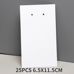 25PCS 6.5X11.5CM White Black Stud Earrings Cardboard Blank Vertical Cards For Jewelry Making DIY Display Packages Wholesale