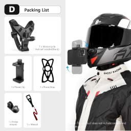 Vamson Motorcycle Accessories for Gopro Helmet Mount for Gopro Hero 11 10 9 for Smart Phone for Insta360 one X3 Moto Accessories