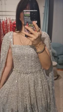 FATAPAESE Customized Engagement Gowns Tank Cape Long sleeve All Cover Crystal Beaded Gems Maxi Puffy Skirt Bride Clothes Abiye