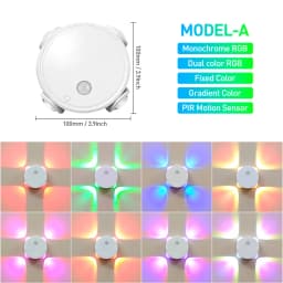 LED PIR Night Light with Motion Sensor RGB Rechargeable Magnetic Wall Lamp Mood Ambient Light for Cabinet Hallway Stair