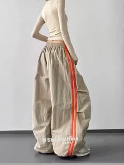 2026 Spring and Autumn Casual Work Pants Side Striped Athletic Style Loose Wide Leg Pants