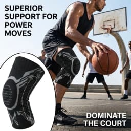 Sports Knee Pad Knob Pressure Spring Support Silicone Shock Absorption Breathable Nylon for Running Basketball Fitness