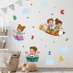 Kids room 3d number wall sticker self adhesive colorful wall art decal kindergarten school decoration