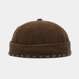 Solid Japanese Korean Style Retro Beanies Men's Women's Washed Cotton Brimless Landlord Docker Cap Street Fashion Unisex
