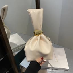 Design Mini PU Leather Dumpling Niche Clutch Bags for Women Fashion Knotted Female Retro Shoulder Bag Wrist Handbags and Purses