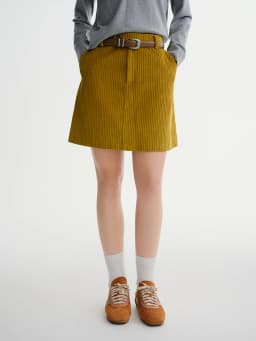 DUSHU Plus Size Women's High Waisted Ribbed Texture A-Line Skirt - 2025 Fall Winter New Arrival Modern Weekly Collection Skirts