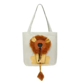 New Small Lion Cat Bag Shoulder Bag Diagonal Cross Handbag Small Kind Dog Animal Cartoon Canvas Pet Bag Ladies' And Children Bag