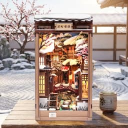 CUTEBEE DIY Book Nook Kit 3D Wooden Puzzle Mini Miniature House Bookshelf Decor Craft Kit for Adult Birthday Christmas Gift Idea