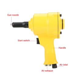 KP-705P Pneumatic Riveter Pistol Grip Rivet Gun Air Powered Riveting Tool 2.4/3.2/4.0/4.8mm Rivet Gun Riveting Tool Riveting Gun
