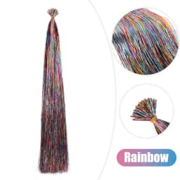 50pcs Synthetic I Tip Tinsel Hair Extensions Glitter Tinsel Hair Fairy Hairpieces Party Dazzle Hair Accessories For Women Girls