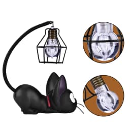 ZK50 Cute Black Cat Night Light Resin Craft Desktop Lamp Room Table Decoration Gift (Black Eyes)