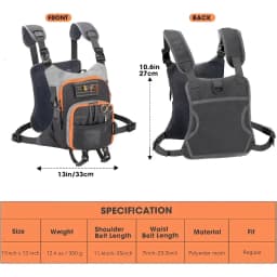 Fly Fishing Pack - Chest Pack with Work Station Lightweight Tackle Fishing Bag with Quick-Release